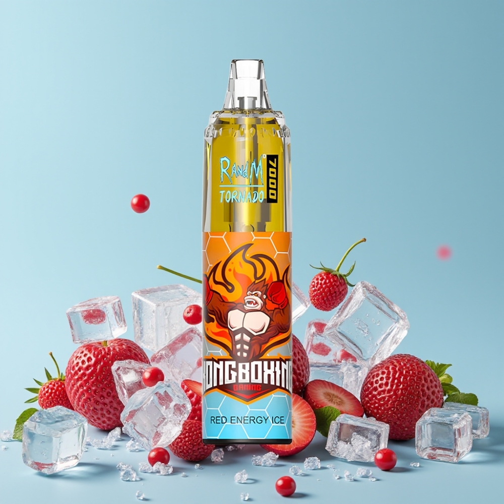 RandM Fumot Tornado 7000 Puffs 14 ML 850 MAH Mesh Coil Rød Energi Is