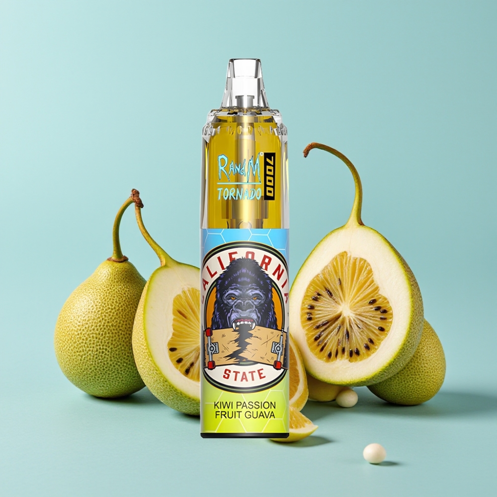 RandM Fumot Tornado 7000 Puffs 14 ML Kiwi Pasjonsfrukt Guava Type-C RGB