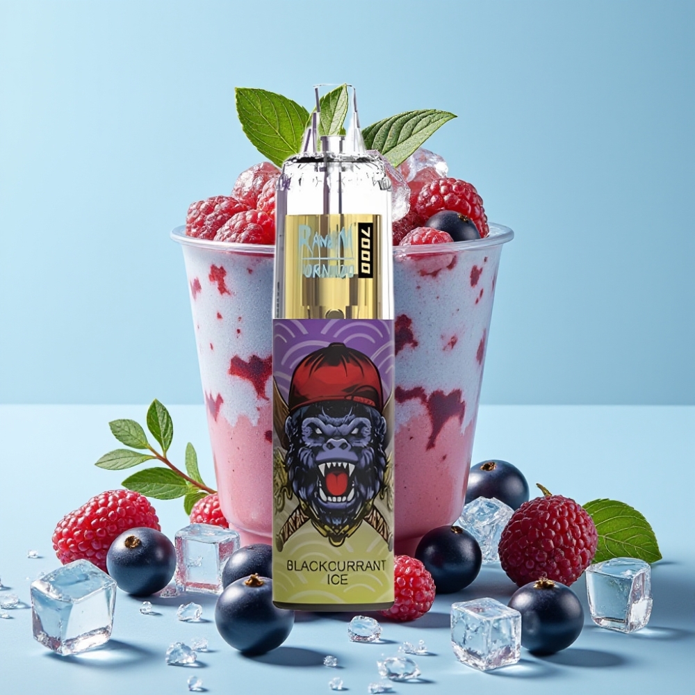 RandM Fumot Tornado 7000 Puffs 14 ML Mesh Coil Type-C RGB Solbær Is