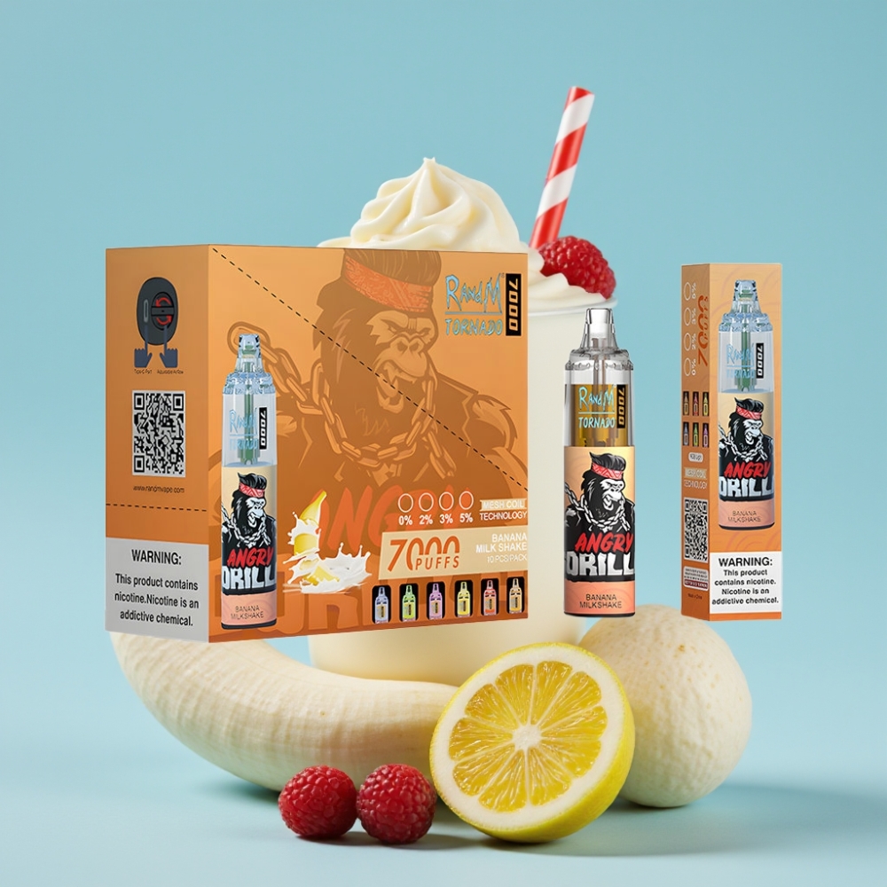 RandM Fumot Tornado 7000 Puffs Bananmilkshake 14ML Type-C RGB Luftjusterbar