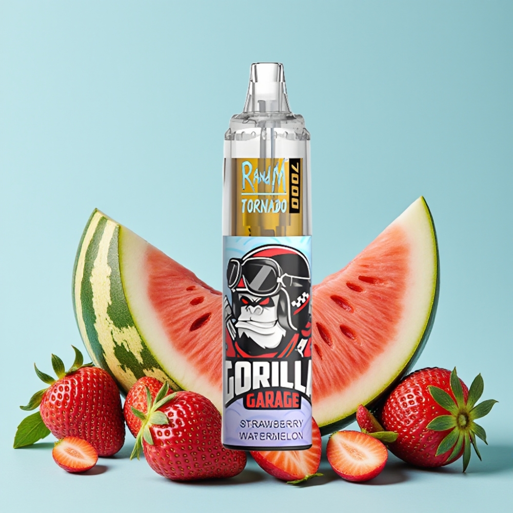 RandM Fumot Tornado 7000 Puffs Jordbær Vannmelon 14ML Type-C RGB Luftjusterbar