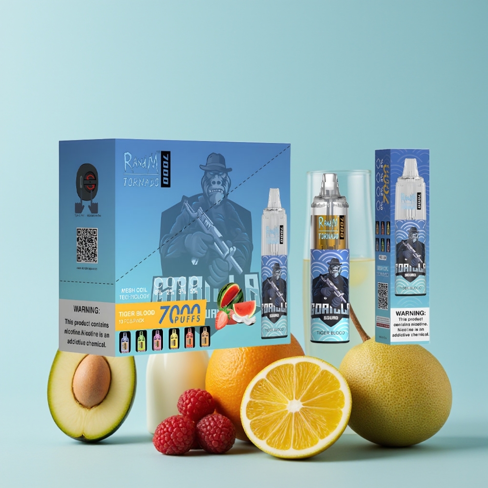 RandM Fumot Tornado 7000 Tigerblod 14ML Type-C RGB Luftjusterbar