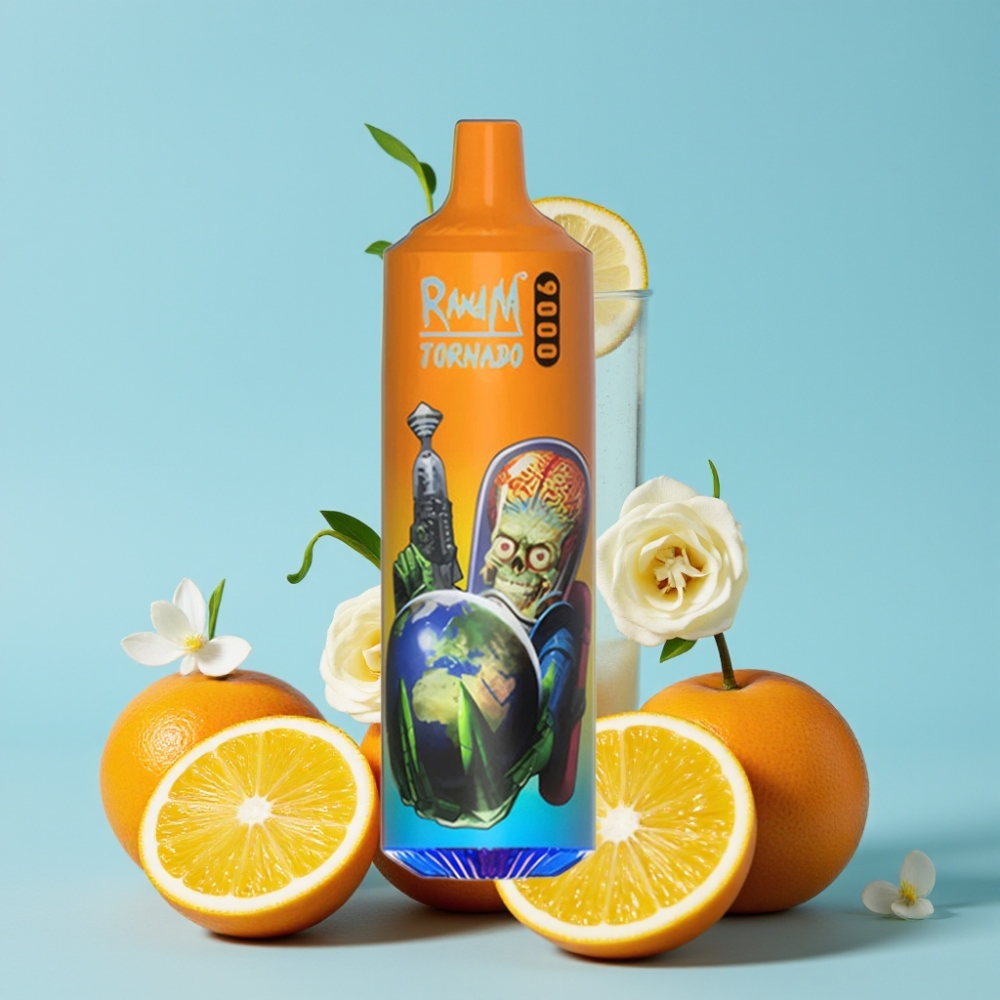 RandM Tornado 9000 Puffs 18 mL Mesh Coil Appelsinbrus Norge online wholesalers