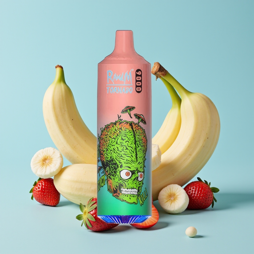 RandM Tornado 9000 Puffs 18 mL Mesh Coil Jordbær Banan Norge online wholesalers