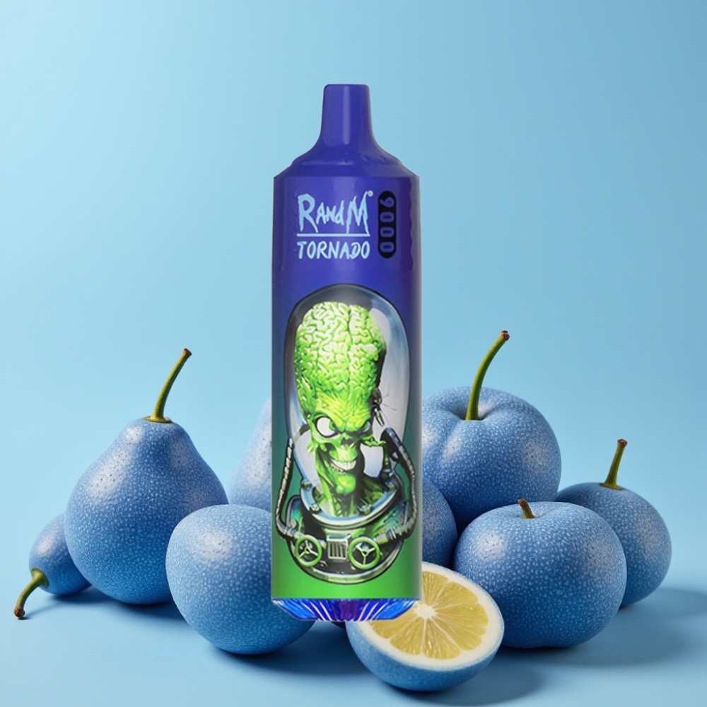 RandM Tornado 9000 Puffs 18 mL Mesh Coil RGB Display Herr Blå