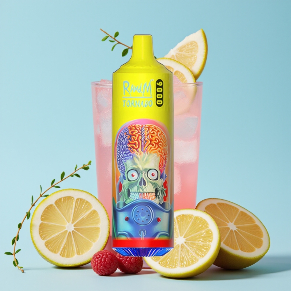 RandM Tornado 9000 Puffs 18 mL Mesh Coil RGB Display Rosa Sitronade