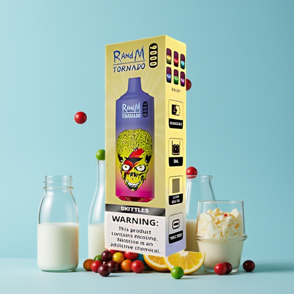 RandM Tornado 9000 Puffs 18 mL Mesh Coil Skittles Norge online wholesalers