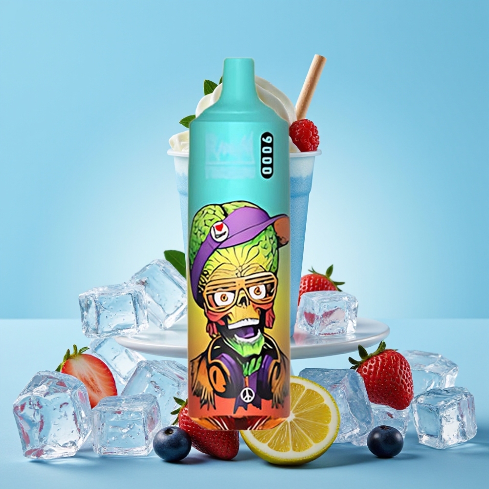 RandM Tornado 9000 Puffs 850 mAh 18 mL Mesh Blåis Norge online wholesalers