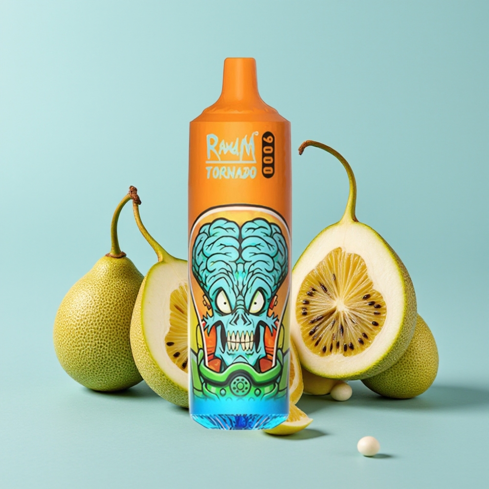 RandM Tornado 9000 Puffs 850 mAh 18 mL Mesh Coil RGB Kiwi Pasjonsfrukt Guava