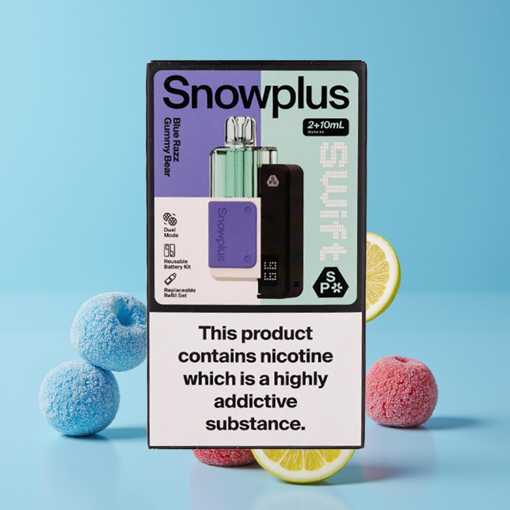 Snowplus Swift 5000 Puffs Dual Mesh 1000 mAh Blå Razz Gummy Bear