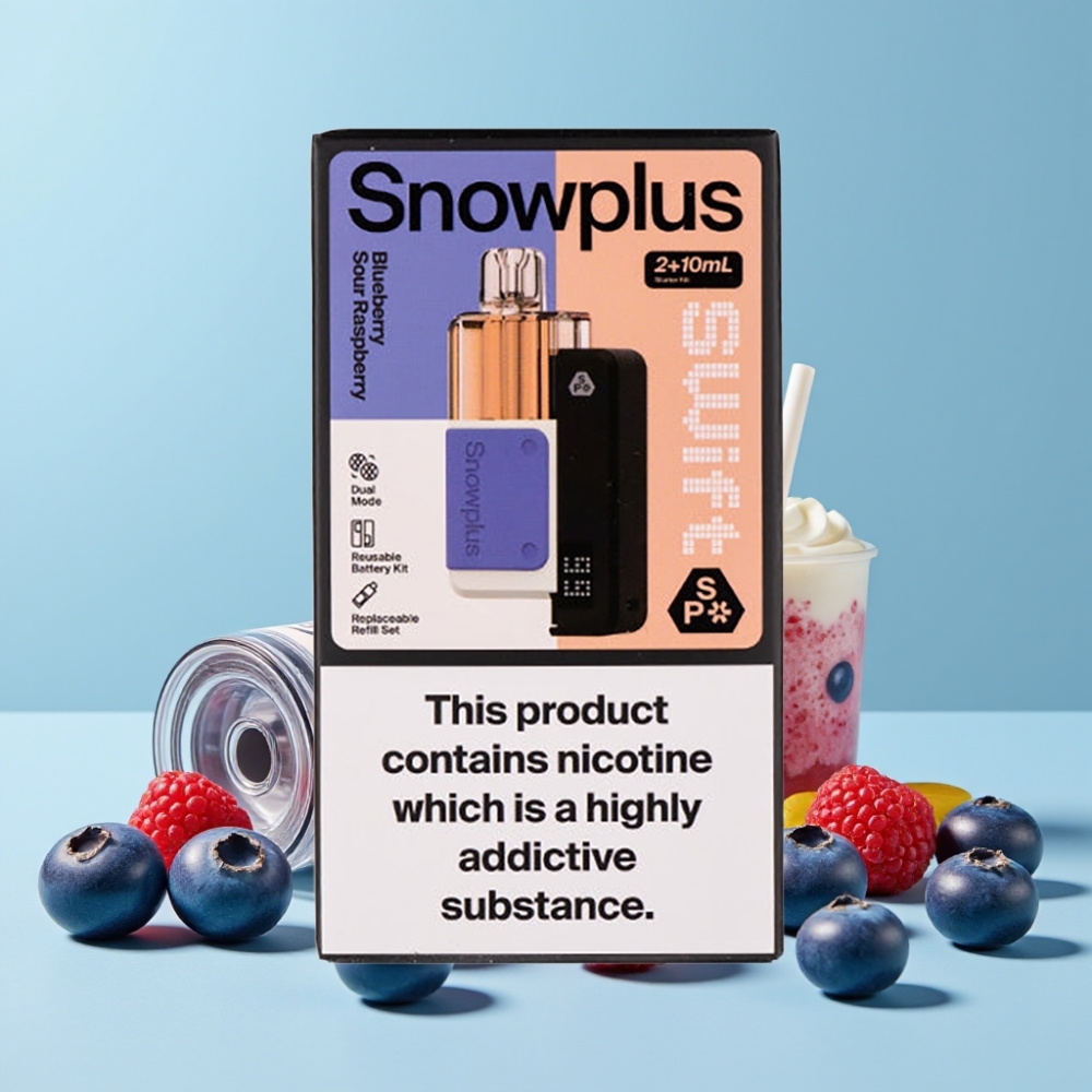 Snowplus Swift 5000 Puffs Dual Mesh 1000 mAh Blåbær Sur Bringebær