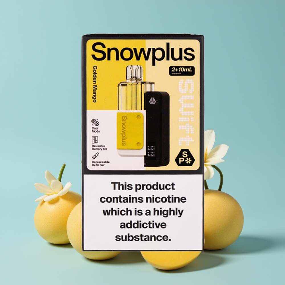 Snowplus Swift 5000 Puffs Dual Mesh 1000 mAh Gul Mango Norge online wholesalers
